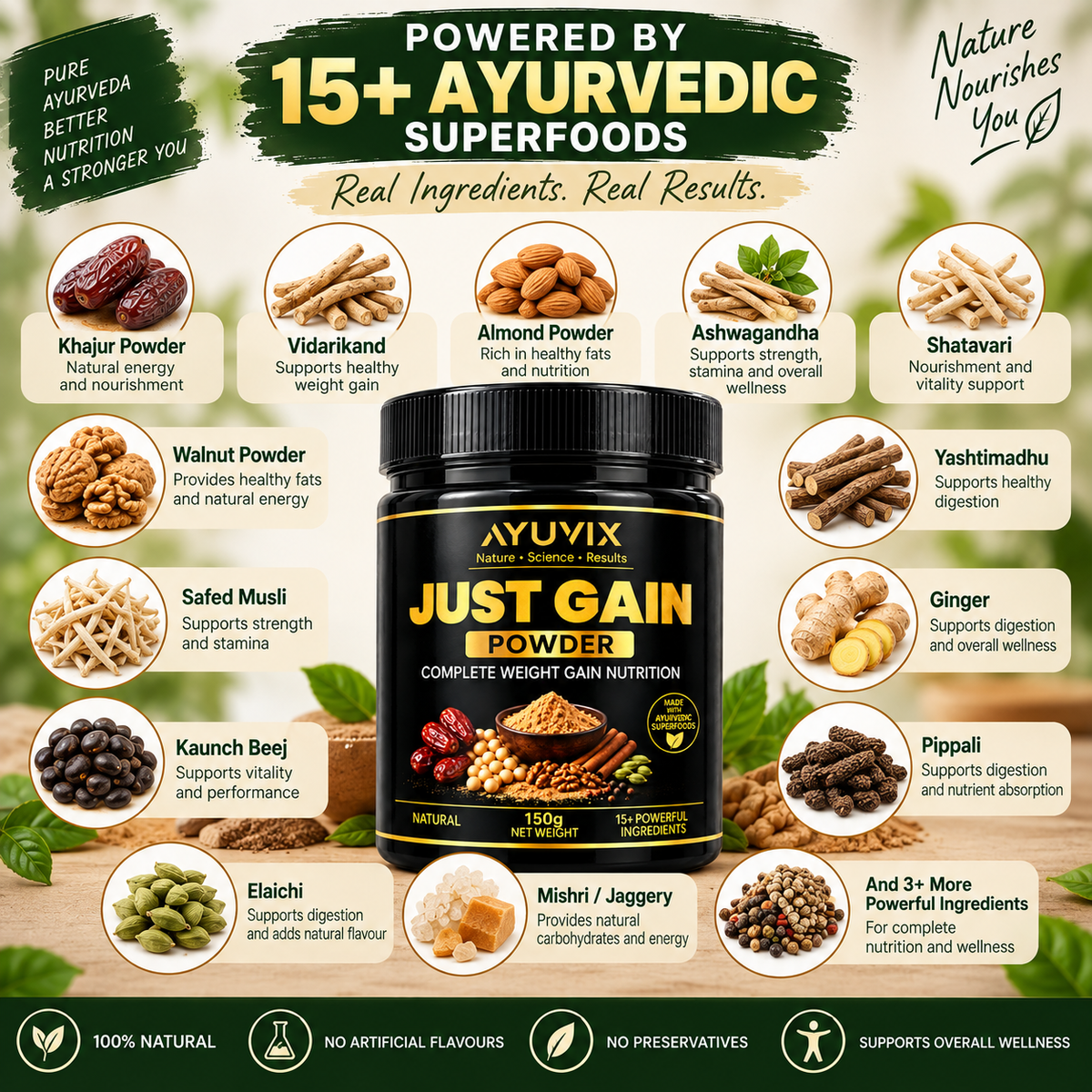 Ayuvix Just Gain Powder