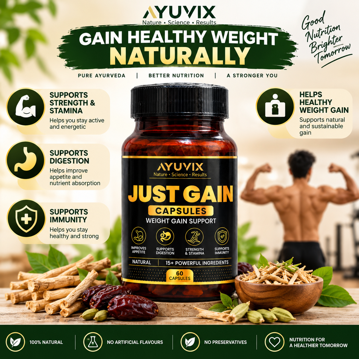 Ayuvix Just Gain Capsule